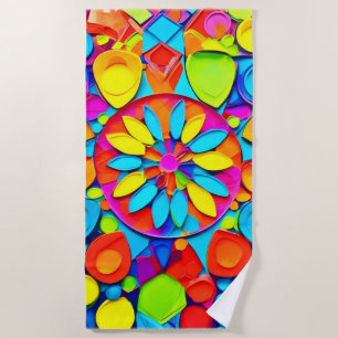 Kaleidoscope Symphony Artwork Beach Towel