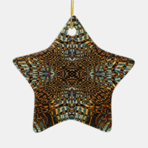 Kaleidoscope tiger fur pattern ceramic tree decoration