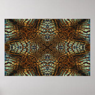 Kaleidoscope tiger fur pattern poster