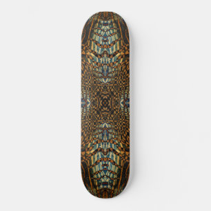 Kaleidoscope tiger fur pattern skateboard