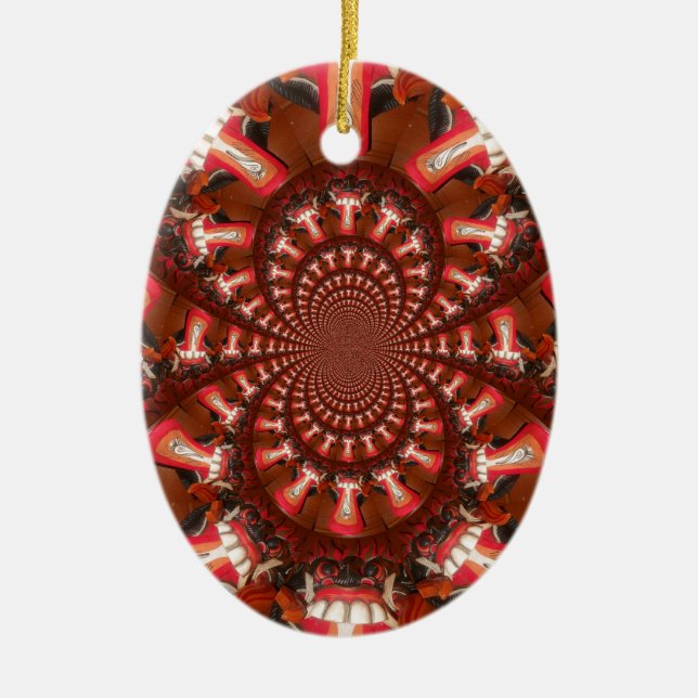 Kaleidoscope Tongue Art Print/Graphic Ceramic Tree Decoration (Front)