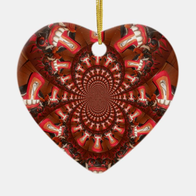 Kaleidoscope Tongue Art Print/Graphic Ceramic Tree Decoration (Front)