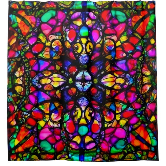 Kaleidoscope V2 Shower Curtain (Front)