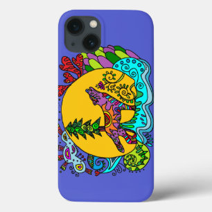 Kaleidoscope Wolf in Blue iPhone 13 Case