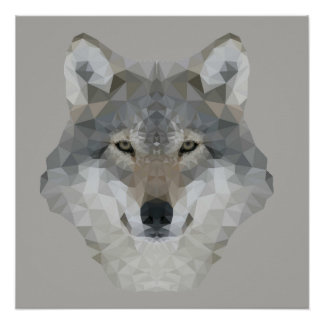 Kaleidoscope Wolf Poster
