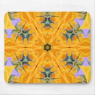 Kaleidoscope Yellow Sunflower Petals Mouse Pad
