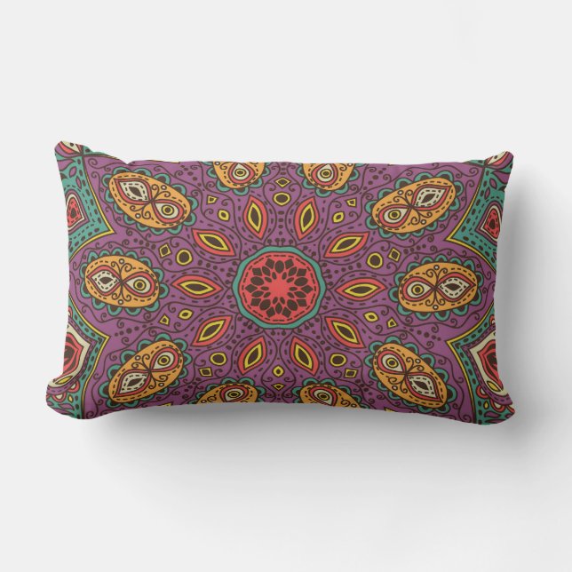 Kaleidoscope Yoga Pattern Lumbar Cushion (Front)