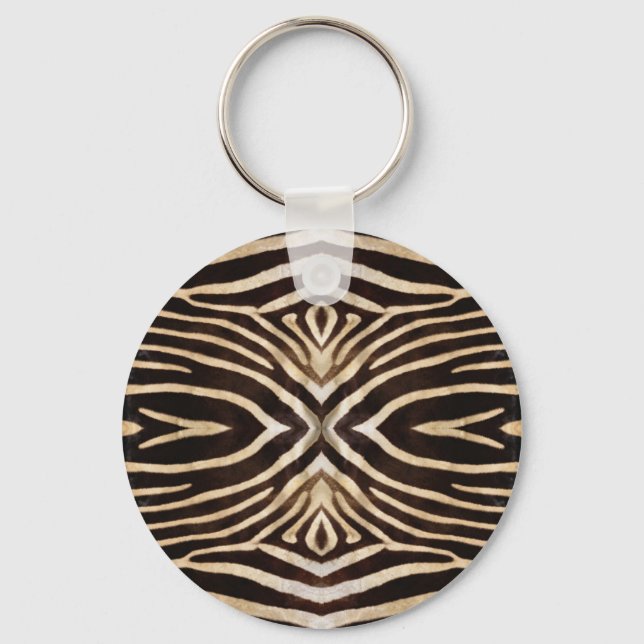 Kaleidoscope Zebra Fur Pattern Key Ring (Front)