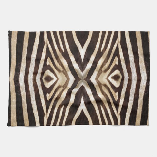 Kaleidoscope Zebra Fur Pattern Tea Towel (Horizontal)