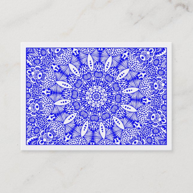 Kaleidoscopic 019 Blue Business Card (Front)