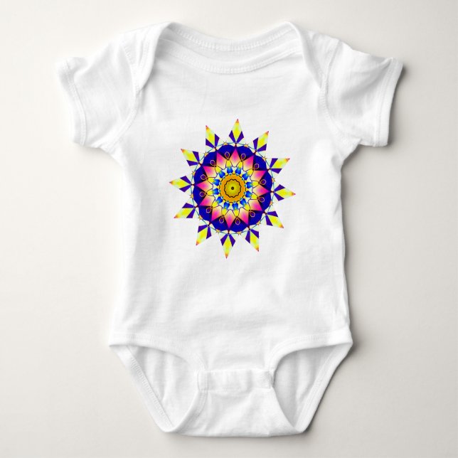 Kaleidoscopic 070714(2) baby bodysuit (Front)