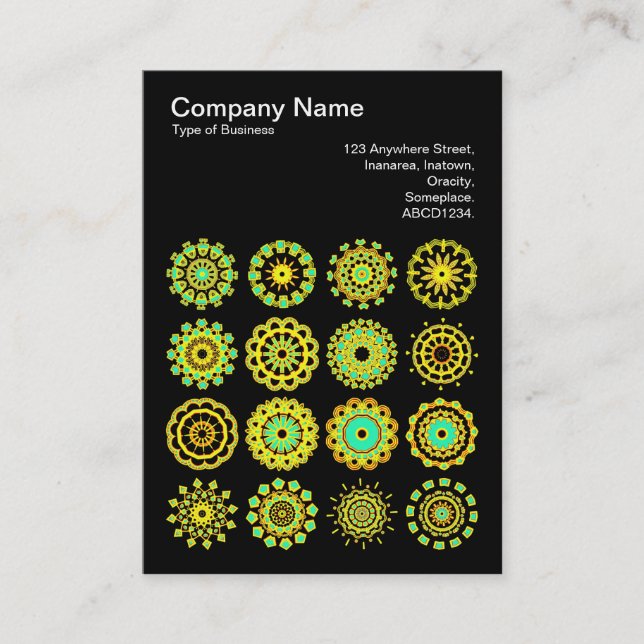 Kaleidoscopic 110714 - 16 Mandalas Business Card (Front)
