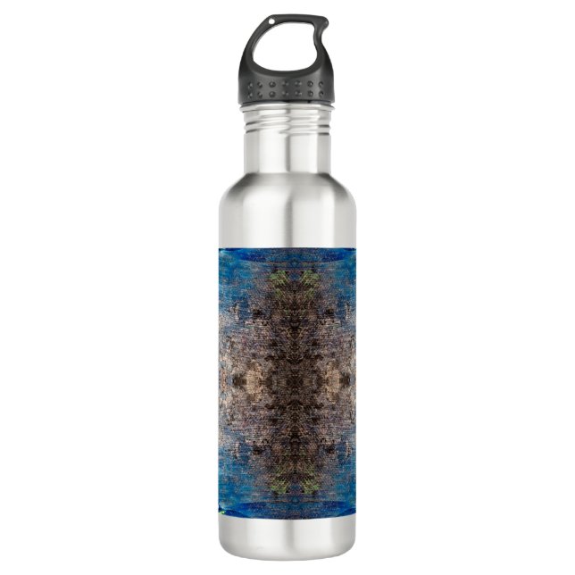 Kaleidoscopic abstract colorful bohemien mandala 710 ml water bottle (Front)
