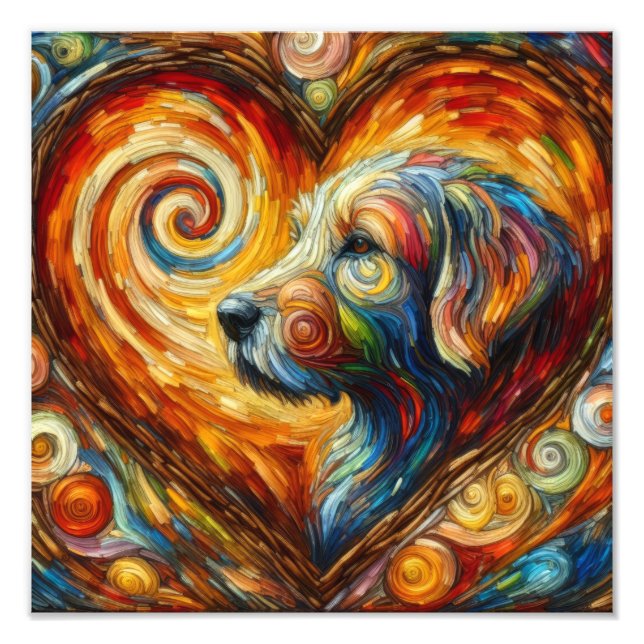 Kaleidoscopic Canine: A Heartfelt Expression Photo Print (Front)