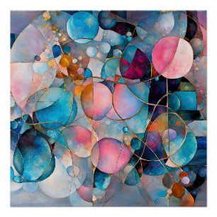 “Kaleidoscopic Cascade” Colourful Abstract Art Poster