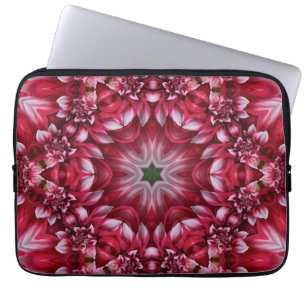 Kaleidoscopic Crimson Dahlia Laptop Sleeve