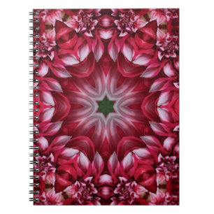 Kaleidoscopic Crimson Dahlia  Notebook