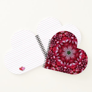 Kaleidoscopic Crimson Dahlia  Notebook