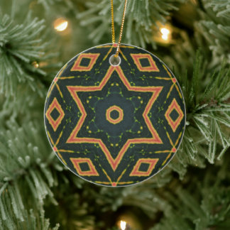 Kaleidoscopic Croton Leaf - "Star2" Ceramic Tree Decoration