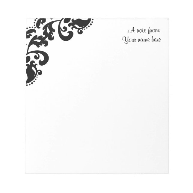 Kaleidoscopic damask corner notepad (Front)