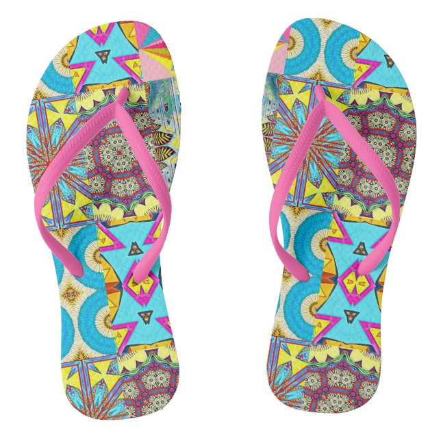 KALEIDOSCOPIC DESIGNER COLLAGE JANDALS (Footbed)