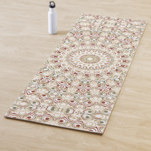 Kaleidoscopic Earthy Neutral Mandala Design Yoga Mat