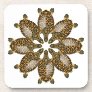 Kaleidoscopic Hawksbill Sea Turtle Coasters