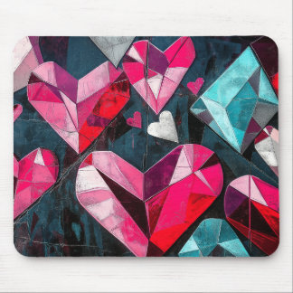 Kaleidoscopic Heart Collage Mouse Pad