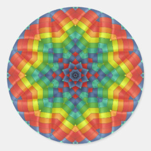 Kaleidoscopic Hot Air Balloon 4 Classic Round Sticker