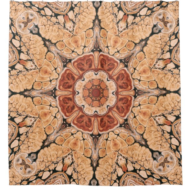 Kaleidoscopic Mandala Shower Curtain (Front)