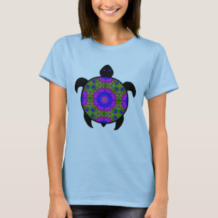 Kaleidoscopic Mandala Turtle Design T-Shirt