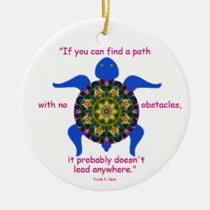 Kaleidoscopic Mandala Turtle Ornament.1 Ceramic Tree Decoration