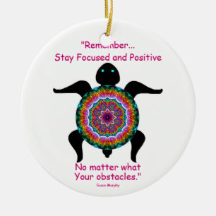 Kaleidoscopic Mandala Turtle Ornament.3 Ceramic Tree Decoration