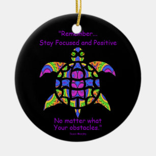 Kaleidoscopic Mandala Turtle Ornament.7 Ceramic Tree Decoration