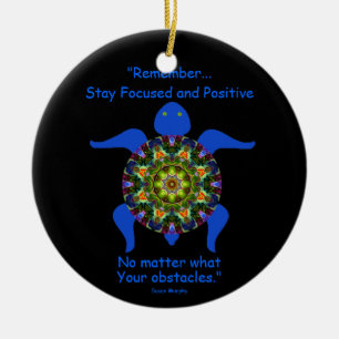 Kaleidoscopic Mandala Turtle Ornament.8 Ceramic Tree Decoration