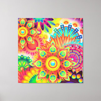 Kaleidoscopic Mandalas Colourful Accent pillow Canvas Print