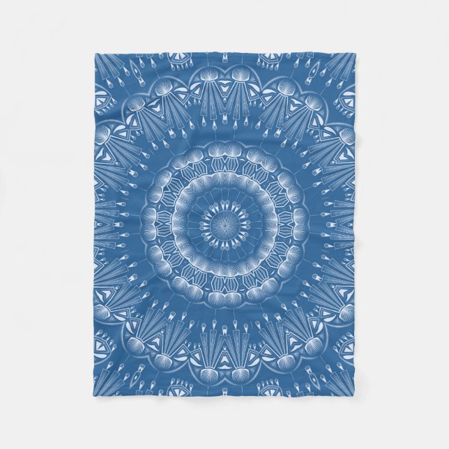 Kaleidoscopic mosaic abstract circle ornamental na fleece blanket (Front)