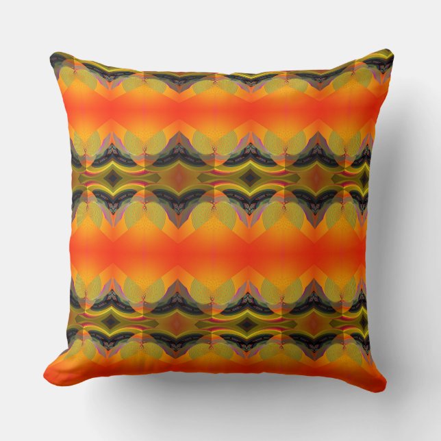 Kaleidoscopic Orange  Cushion (Front)