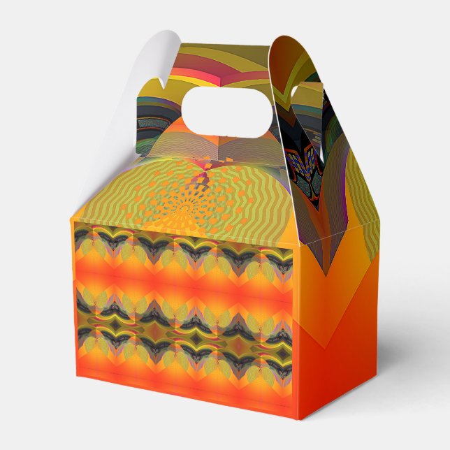 Kaleidoscopic Orange  Favour Box (Front Side)