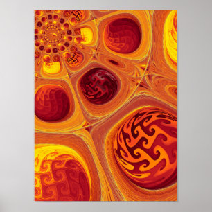 Kaleidoscopic Orange Fractal Poster