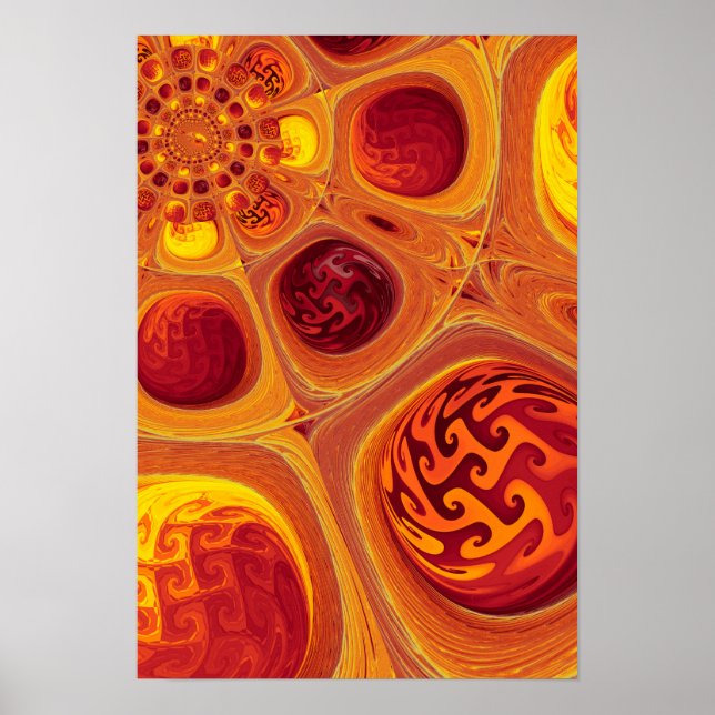 Kaleidoscopic Orange Fractal Poster (Front)