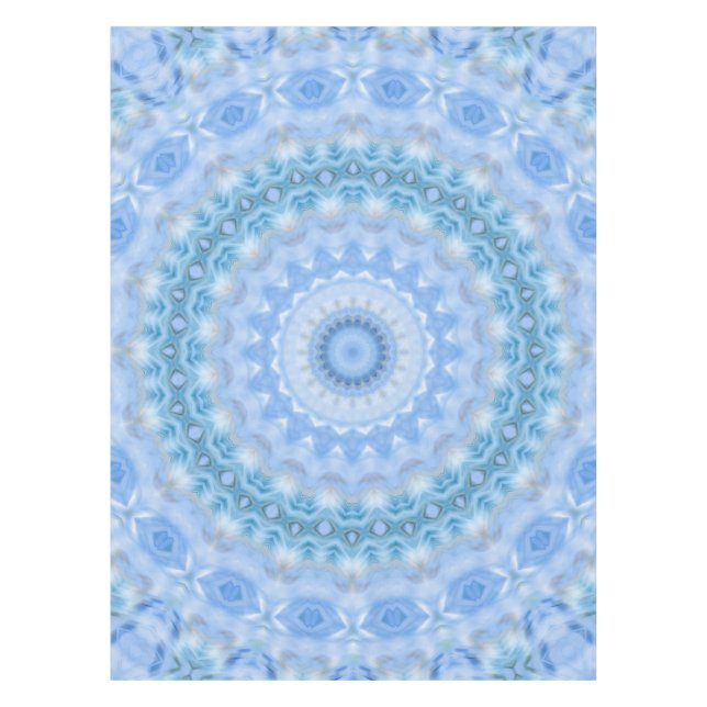 Kaleidoscopic summer circle mosaic print blue colo tablecloth (Front)
