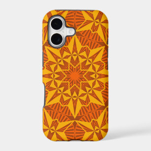 Kaleidscope Star, Bright Yellow Gold Orange Brown