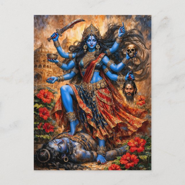 Kali Dance on Shiva Postcard (Front)