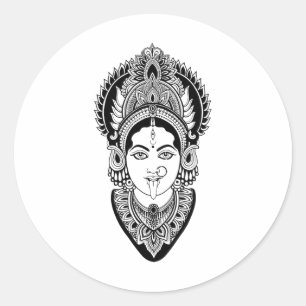 Kali Goddess Deity Indian India Hindu Yoga T Shirt Classic Round Sticker