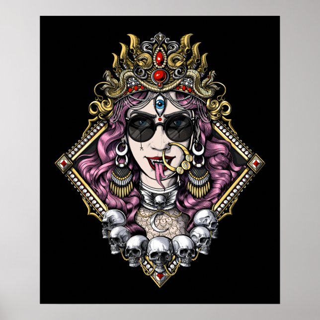 Kali Gothic Hindu Goddess Poster (Front)