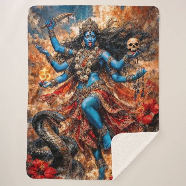 Kali Ma Fantasy Illustration Sherpa Blanket (Front)