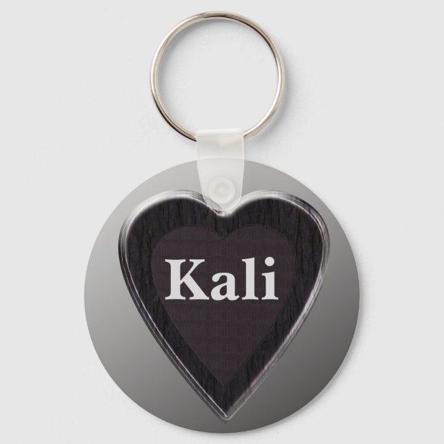 Kali Personalised Heart Keychain by 369MyName (Front)
