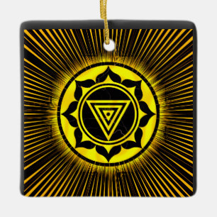 Kali Yantra Golden Rise Pen Ceramic Ornament
