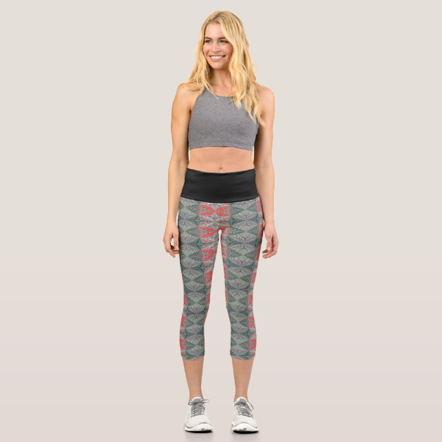 Kalider magic pattern capri leggings (Front)